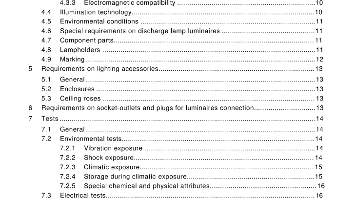 BS IEC 60092-306:2009 pdf download - Electrical installations in ships — Part 306: Equipment – Luminaires and lighting accessories