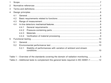 BS IEC 60951-4:2009 pdf download - Nuclear power plants – Instrumentation important to safety – Radiation monitoring for accident and post-accident conditions — Part 4: Equipment for continuous in-line or on-line monitoring of radioactivity in process streams