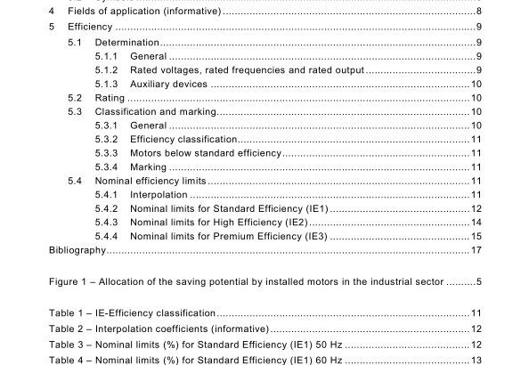 IEC 60034-30:2008 pdf download - Rotating electrical machines – Part 30: Efficiency classes of single-speed, three-phase, cage-induction motors (IE-code)