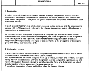 IEC 60061-4:2009 pdf download - Lamp caps and holders together with gauges for the control of interchangeability and safety – Part 4: Guidelines and general information