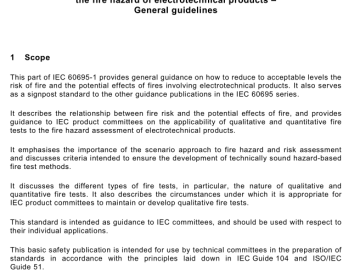 IEC 60695-1-10:2009 pdf download - Fire hazard testing – Part 1-10: Guidance for assessing the fire hazard of electrotechnical products – General guidelines