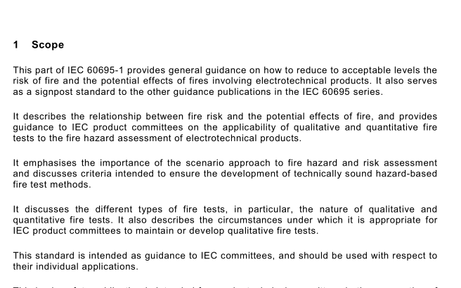 IEC 60695-1-10:2009 pdf download - Fire hazard testing – Part 1-10: Guidance for assessing the fire hazard of electrotechnical products – General guidelines