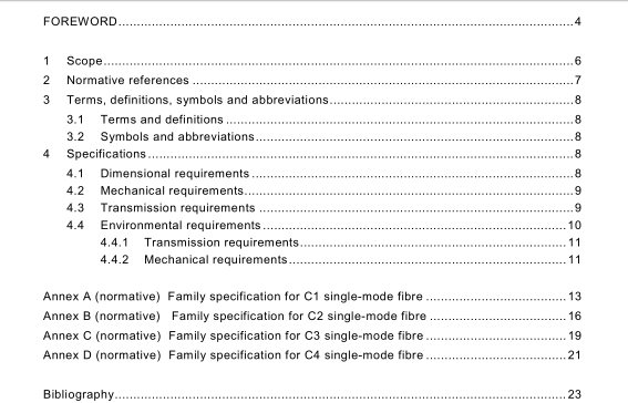 IEC 60793-2-60:2008 pdf download - Optical fibres – Part 2-60: Product specifications – Sectional specification for category C single- mode intraconnection fibres