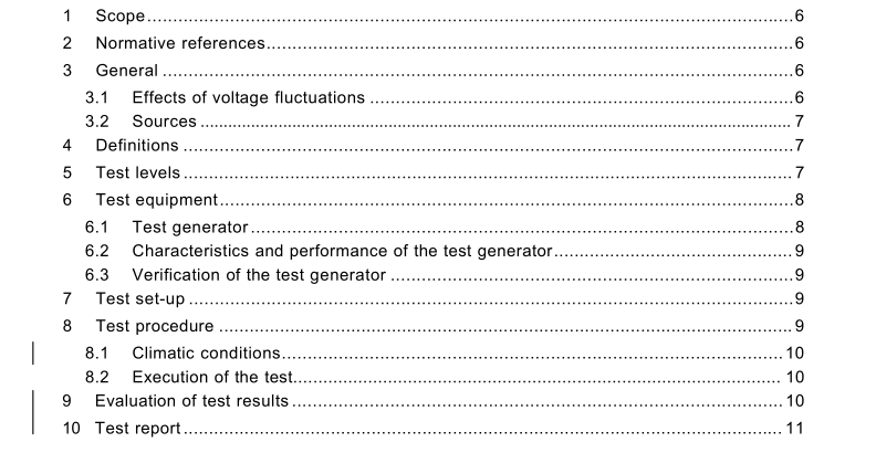 IEC 61000-4-14:2009 pdf download - Electromagnetic compatibility (EMC) – Part 4-14: Testing and measurement techniques – Voltage fluctuation immunity test for equipment with input current not exceeding 16 A per phase