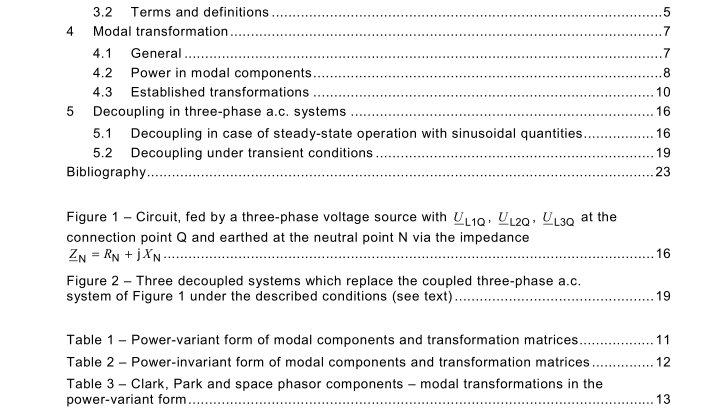 IEC 62428:2008 pdf download - Electric power engineering – Modal components in three-phase a.c. systems – Quantities and transformations