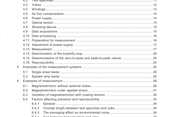 PD IEC TR 62581:2010 pdf download - Electrical steel — Methods of measurement of the magnetostriction characteristics by means of single sheet and Epstein test specimens