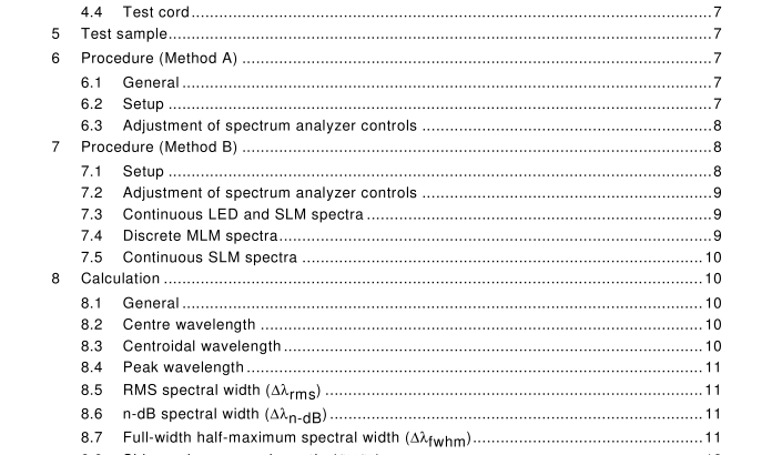 IEC 61280-1-3:2010 pdf download - Fibre optic communication subsystem test procedures – Part 1-3: General communication subsystems – Central wavelength and spectral width measurement